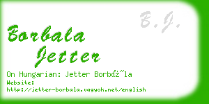 borbala jetter business card